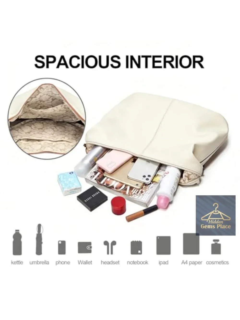 3-in-1 Hobo Crossbody Shoulder Handbag Wallet Set PU Leather